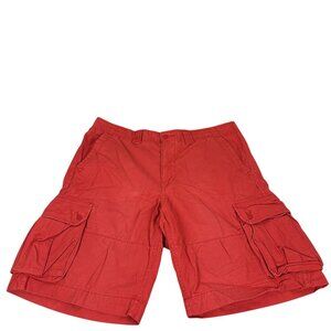 American Living Red Cargo Shorts Size 38 100% Cotton Mens Casual Wear